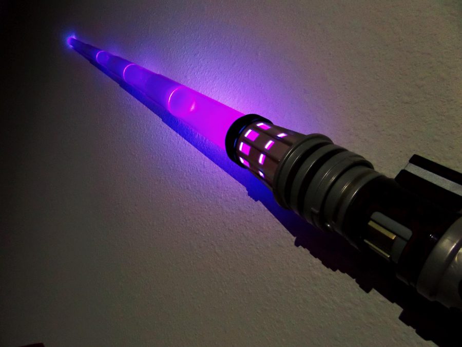 One of many pieces of Star Wars replica lightsabers that have been created for the worldwide phenomenon series.