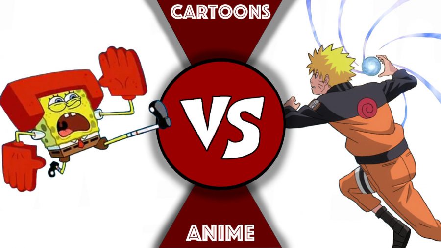 Naruto Uzumaki from Naruto: Shippuden, Spongebob Squarepants from Spongebob Squarepants, Nickelodeon, Pierrot
