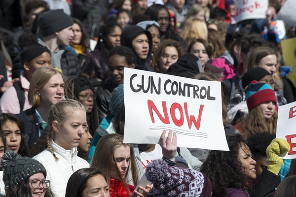 Earlier March For Our Lives Protest. March For Our Lives student protest for gun control by Fibonacci Blue is licensed under CC BY 2.0