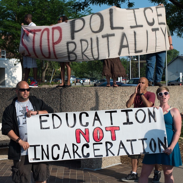 Signs used at a Black Lives Matter protest.