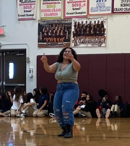 Talent show performer Arianna De Jesus shows her skills by dancing to a bts song.