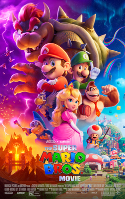 Poster displaying various characters from the Super Mario Bros. Movie