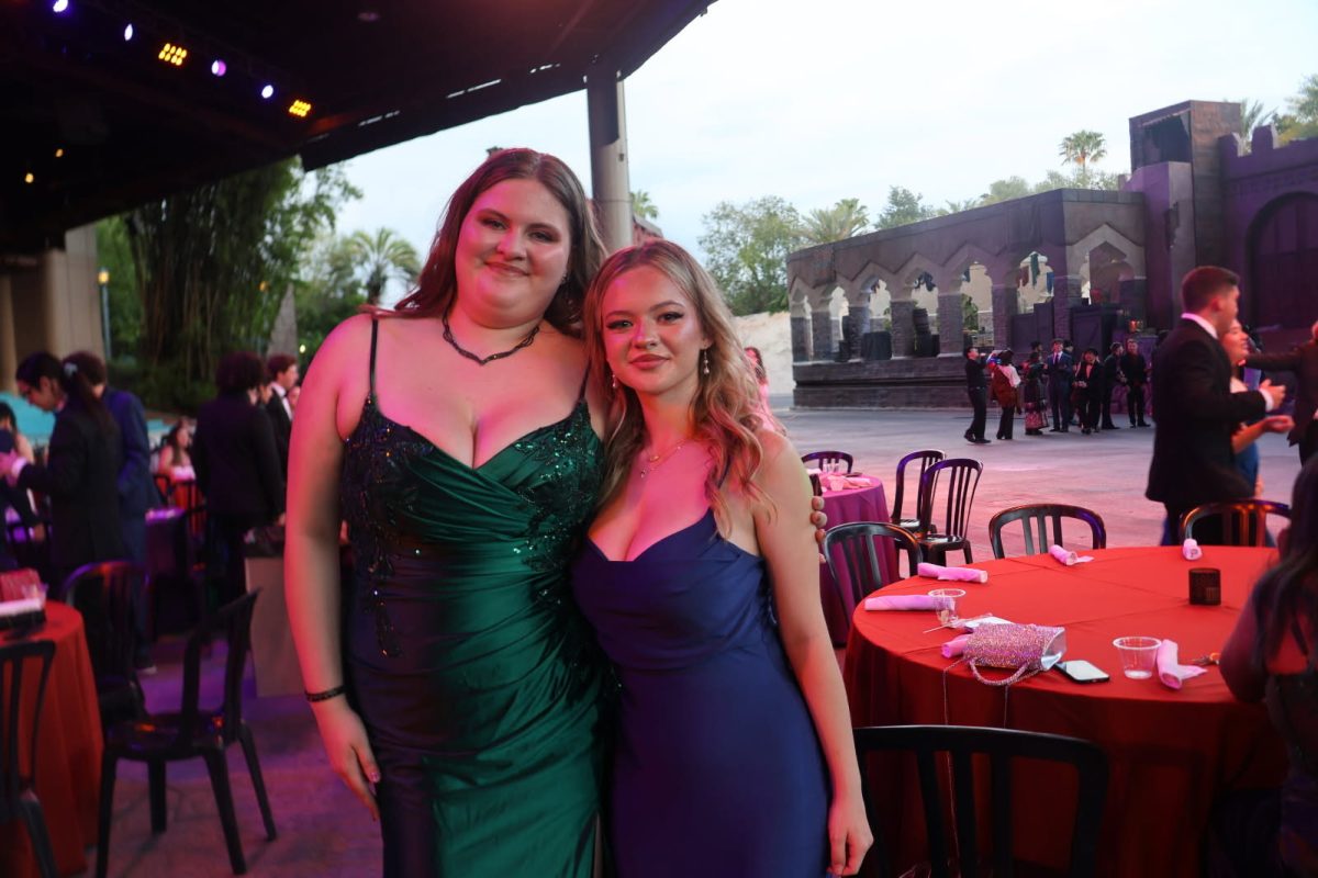Kailey Fendone and Gwen Undersell  enjoying prom together.