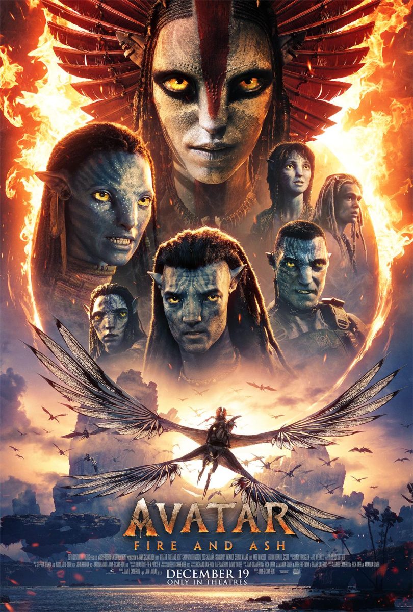 The Avatar: Fire and Ash official Movie poster for theaters.